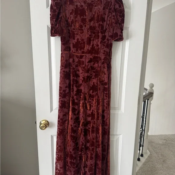 Copper Floral Ralph Velvet Dress - Picture 8 of 8